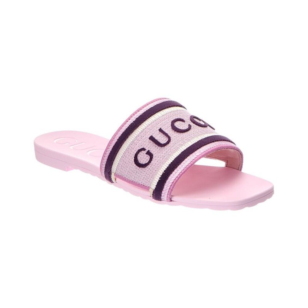 Gucci Logo Canvas Sandal, Pink